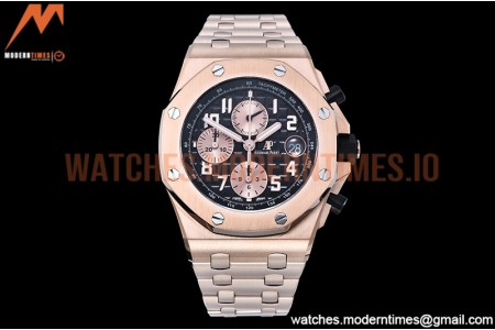 Audemars Piguet - AP ROO Chronograph RG/RG Black/Num APF A3126 Mod