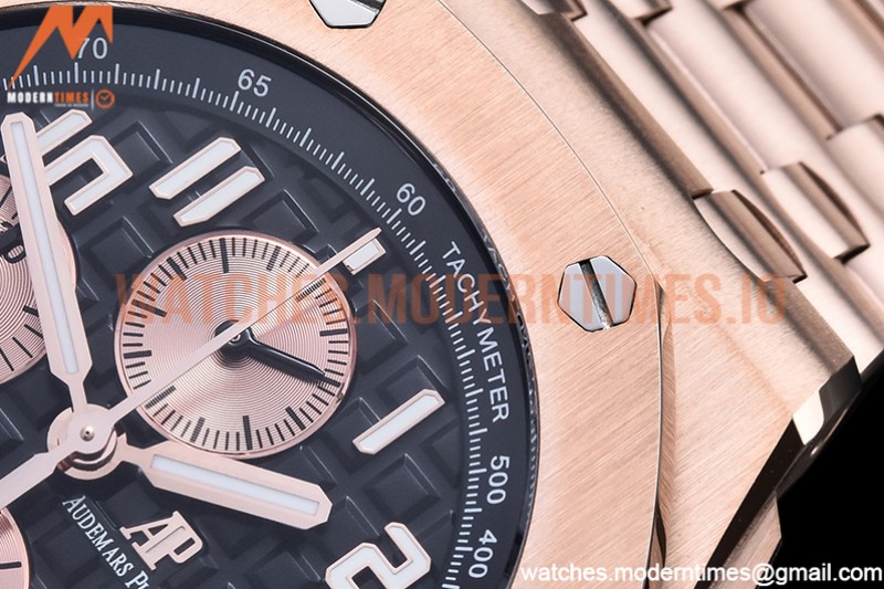 Audemars Piguet - AP ROO Chronograph RG/RG Black/Num APF A3126 Mod