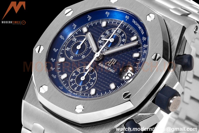 Audemars Piguet - AP ROO Chronograph SS/SS Blue/Stk JF A3126 Mod