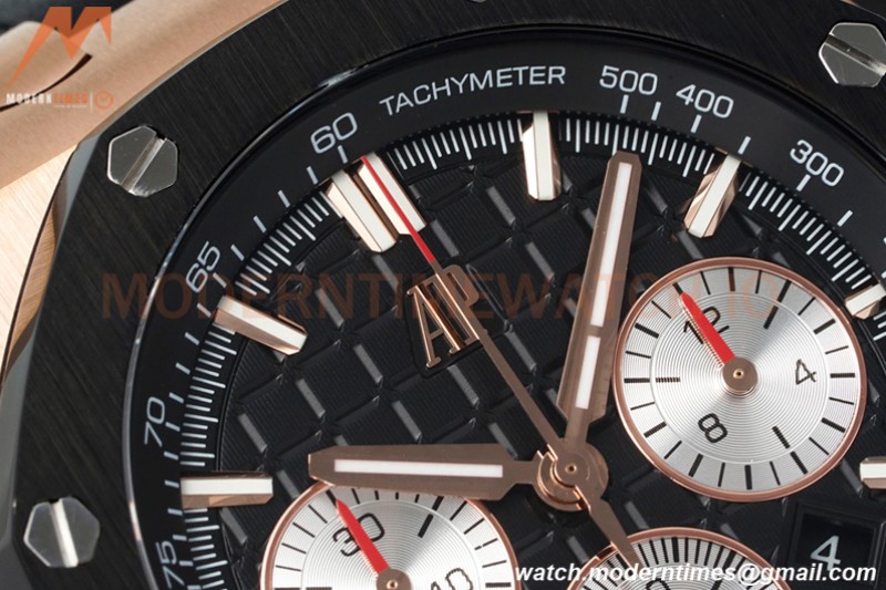 Audemars Piguet - AP ROO Chronograph 26420 RG/RU Black/Black APF 7750 MOD