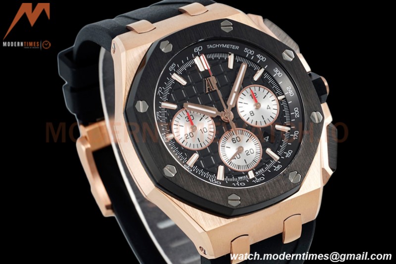 Audemars Piguet - AP ROO Chronograph 26420 RG/RU Black/Black APF 7750 MOD