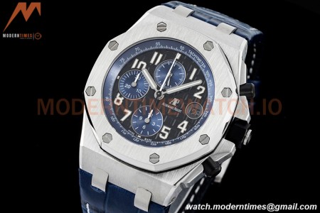 Audemars Piguet - AP ROO Chronograph SS/LE Blk/Num Blue SF A3126 Mod