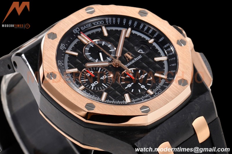 Audemars Piguet - AP ROO Chronograph 44mm CER/RG/RU Black JJF A3126 Mod
