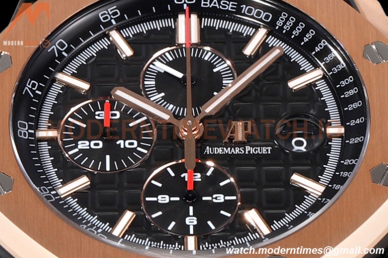 Audemars Piguet - AP ROO Chronograph 44mm CER/RG/RU Black JJF A3126 Mod