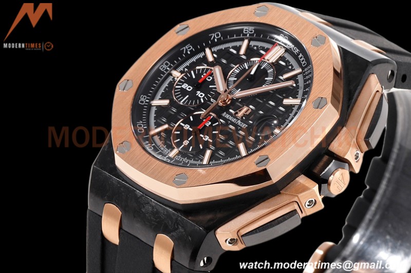 Audemars Piguet - AP ROO Chronograph 44mm CER/RG/RU Black JJF A3126 Mod