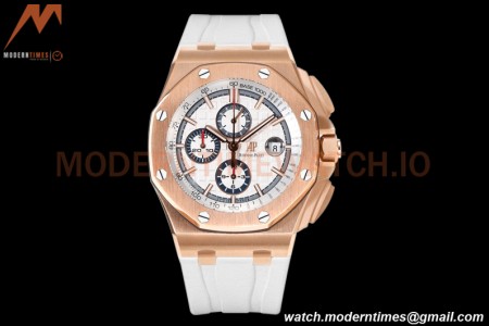 Audemars Piguet - AP ROO Chronograph 44mm RG/RU White JJF A3126 Mod