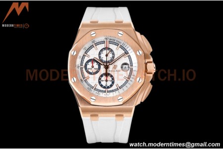 Audemars Piguet - AP ROO Chronograph 44mm RG/RU White JJF A3126 Mod