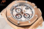 Audemars Piguet - AP ROO Chronograph 44mm RG/RU White JJF A3126 Mod