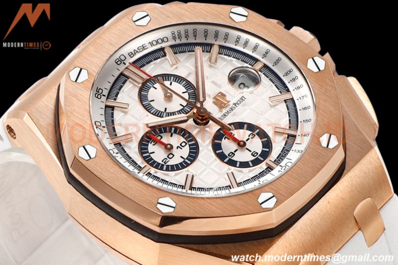 Audemars Piguet - AP ROO Chronograph 44mm RG/RU White JJF A3126 Mod
