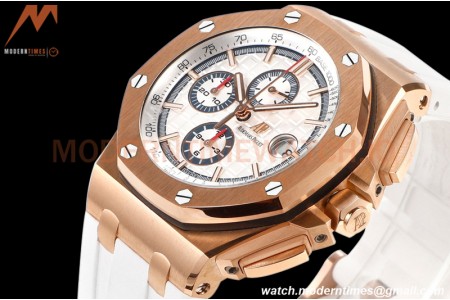 Audemars Piguet - AP ROO Chronograph 44mm RG/RU White JJF A3126 Mod