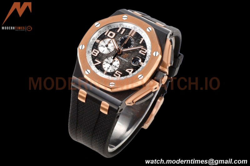 Audemars Piguet - AP ROO Chronograph 44mm CER/RG/RU Blk/Wht JJF A3126 Mod