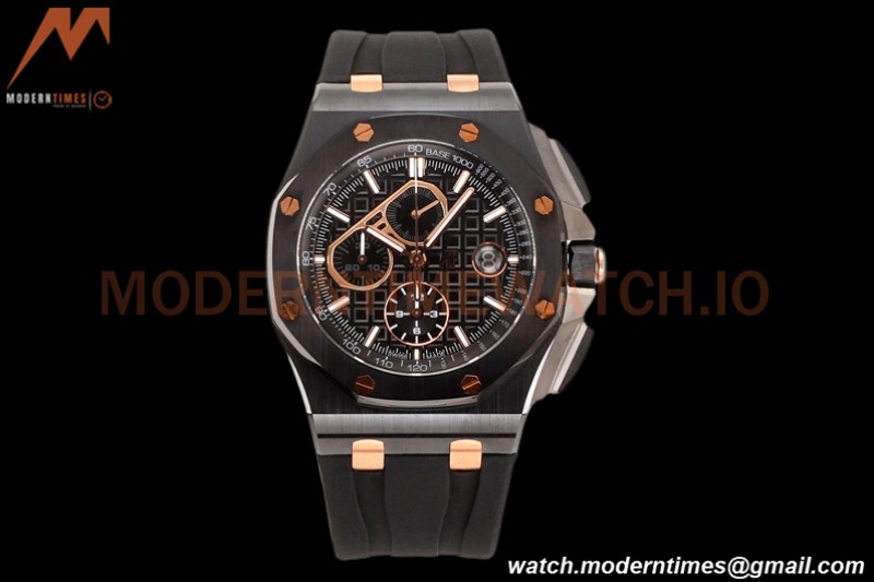 Audemars Piguet - AP ROO Chronograph 44mm CER/CER/RU Black JJF A3126 Mod