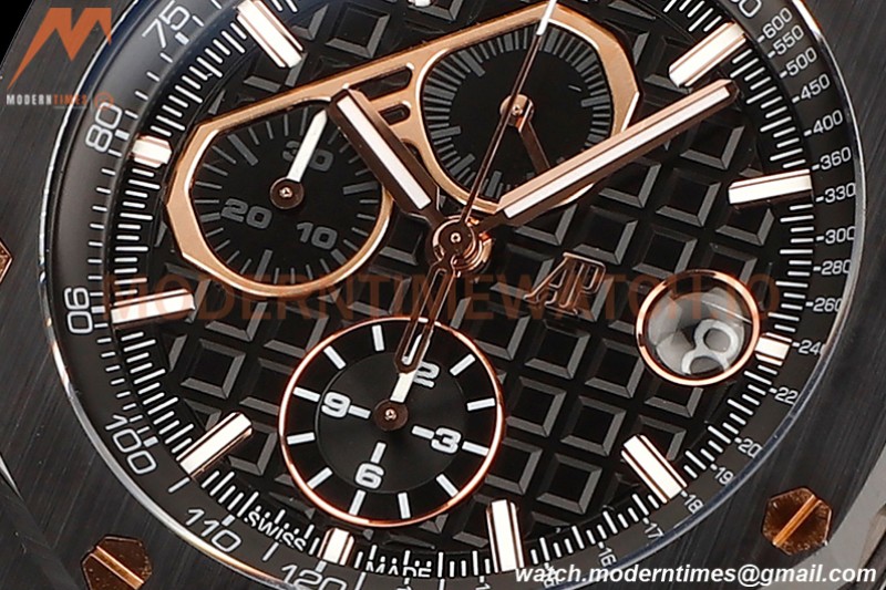 Audemars Piguet - AP ROO Chronograph 44mm CER/CER/RU Black JJF A3126 Mod