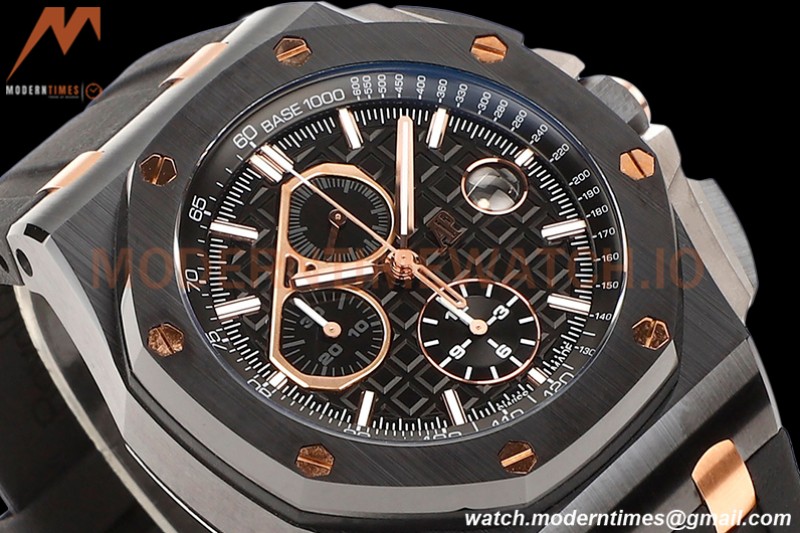 Audemars Piguet - AP ROO Chronograph 44mm CER/CER/RU Black JJF A3126 Mod