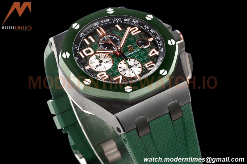 Audemars Piguet - AP ROO Chronograph 44mm CER/CER/RU Green JJF A3126 Mod