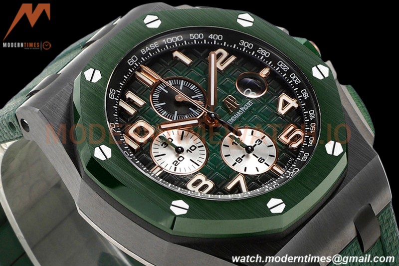 Audemars Piguet - AP ROO Chronograph 44mm CER/CER/RU Green JJF A3126 Mod
