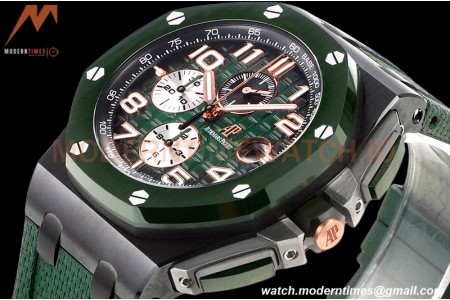 Audemars Piguet - AP ROO Chronograph 44mm CER/CER/RU Green JJF A3126 Mod