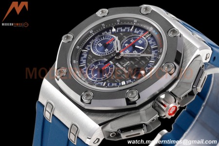 Audemars Piguet - AP ROO Chronograph 44mm SS/CER/RU Grey/Blue JJF A3126 Mod