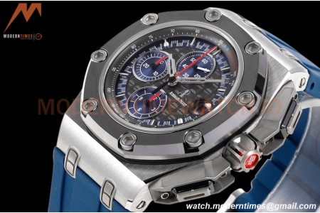 Audemars Piguet - AP ROO Chronograph 44mm SS/CER/RU Grey/Blue JJF A3126 Mod