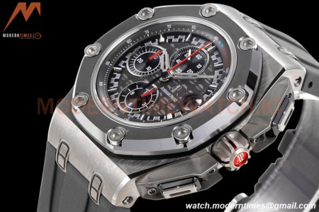 Audemars Piguet - AP ROO Chronograph 44mm SS/CER/RU Grey/Black JJF A3126 Mod