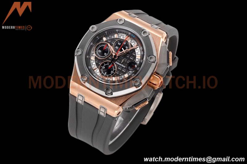 Audemars Piguet - AP ROO Chronograph 44mm RG/CER/RU Grey/Black JJF A3126 Mod