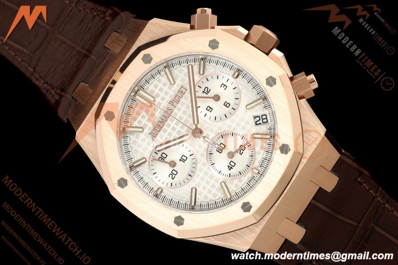 Audemars Piguet - Royal Oak 26240OR Gain Weight 41mm RG/LE White SWF Dial DDF DD4401