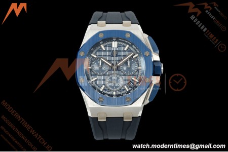 Audemars Piguet - Royal Oak Offshore 26420SO 43mm SS/CER/RU Blu/Silv DDF DD4401 | 오데마 피게 - 로얄 오크 오프쇼어 26420SO 43mm SS/세라믹/러버 블루/실버 DDF공장 DD4401