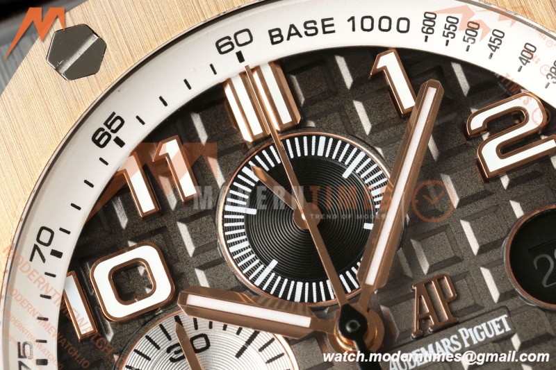 Audemars Piguet - AP ROO Chronograph 26405NR 44mm CER/RG/RU Ombre Brown/Wht JF A3126