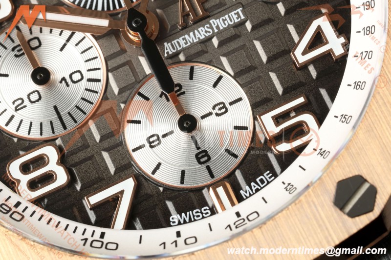 Audemars Piguet - AP ROO Chronograph 26405NR 44mm CER/RG/RU Ombre Brown/Wht JF A3126