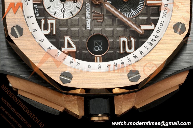 Audemars Piguet - AP ROO Chronograph 26405NR 44mm CER/RG/RU Ombre Brown/Wht JF A3126