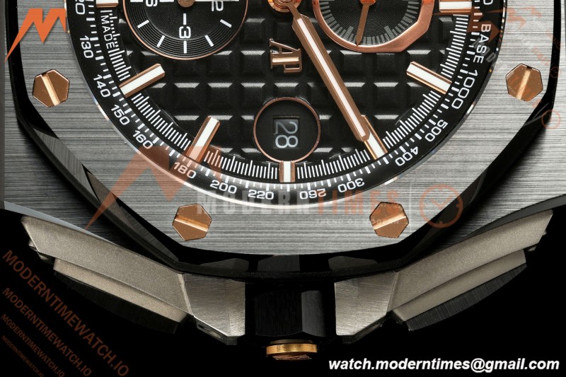 Audemars Piguet - AP ROO Chronograph 26405CE 44mm Black CER/RG/RU Blk/Stk JF A3126