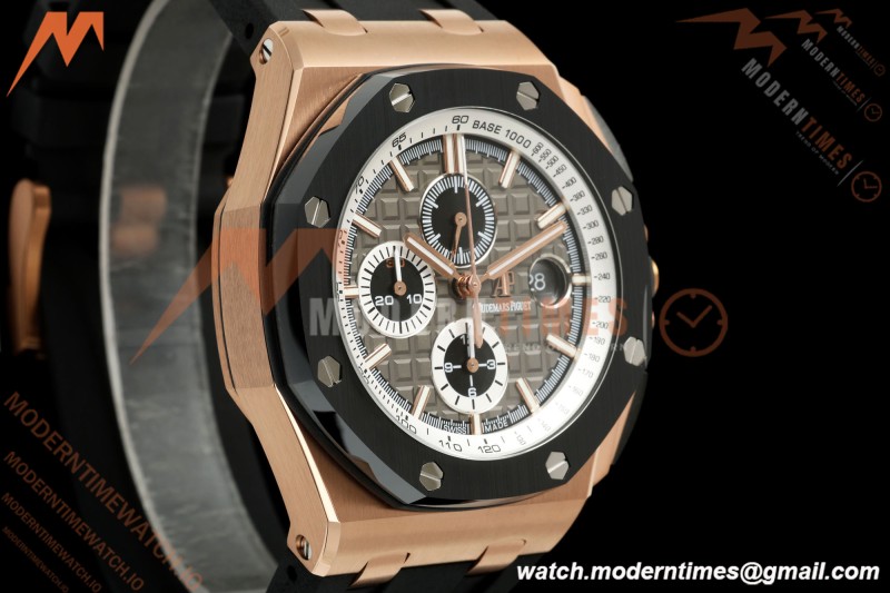 Audemars Piguet - AP ROO Chronograph 26416RO 44mm RG/CER/RU Gry/Blk JF A3126