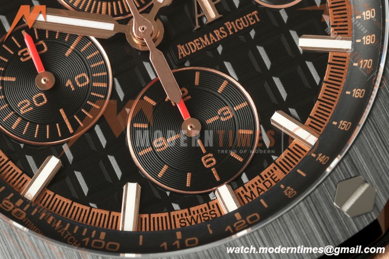 Audemars Piguet - AP ROO Chronograph 26401RO 44mm RG/CER/RU Black JF A3126
