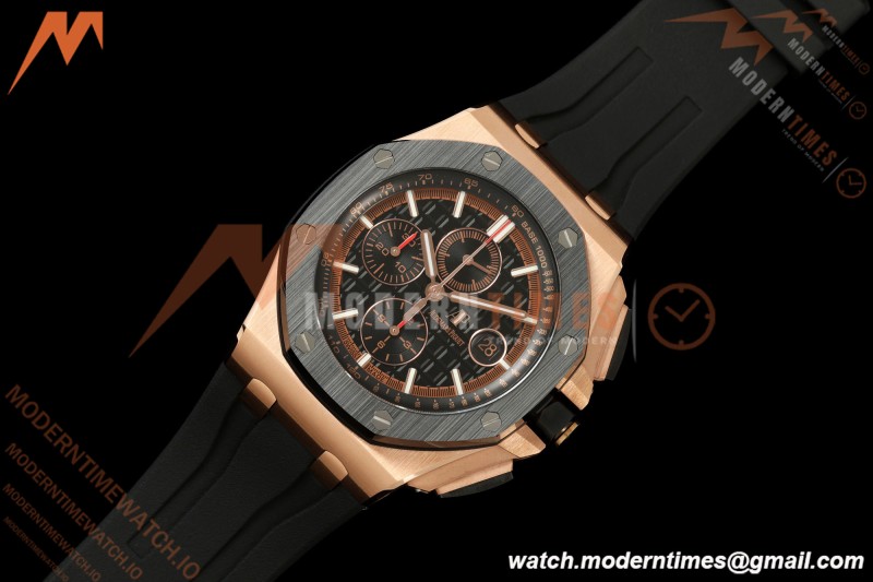 Audemars Piguet - AP ROO Chronograph 26401RO 44mm RG/CER/RU Black JF A3126
