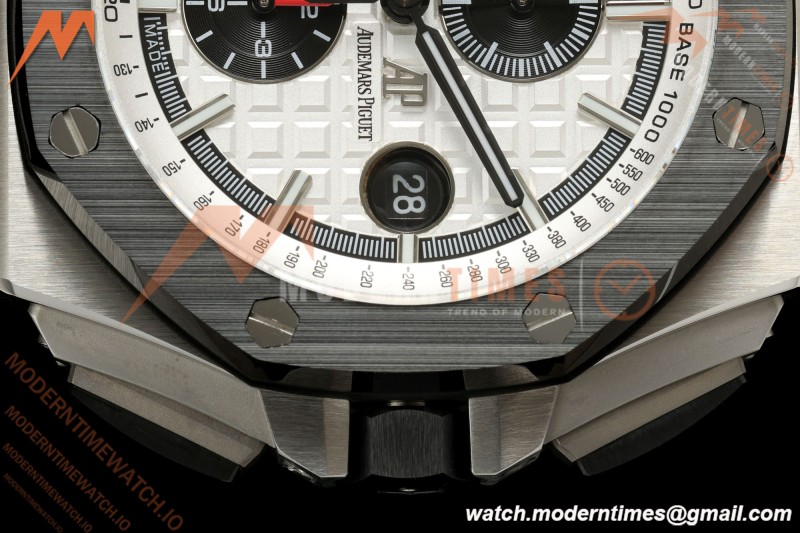Audemars Piguet - AP ROO Chronograph 26400SO 44mm CER/SS/RU Wht/Blk JF A3126