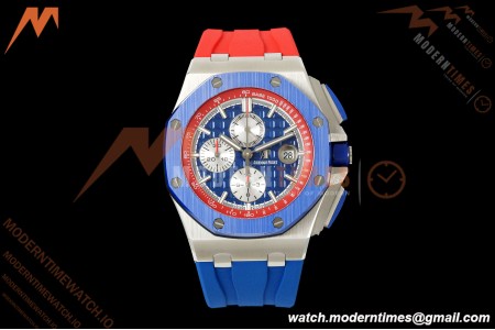 Audemars Piguet - AP ROO Chronograph 26400SO 44mm CER/SS Blue/Red RU Blu/Silver JF A3126