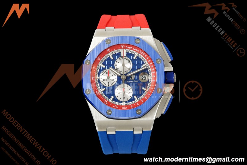Audemars Piguet - AP ROO Chronograph 26400SO 44mm CER/SS Blue/Red RU Blu/Silver JF A3126