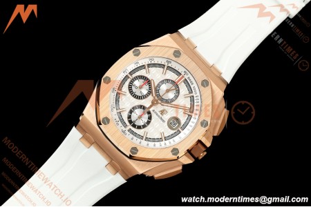 Audemars Piguet - AP ROO Chronograph 26408OR 44mm RG/RU White Dial JF A3126