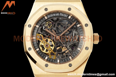 Audemars Piguet - Royal Oak 15407BA 41mm Open Worked YG/YG Skeleton ZF A3132