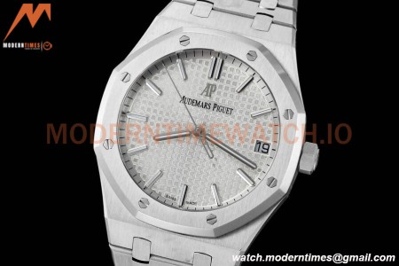 Audemars Piguet - Royal Oak 15500 41mm SS/SS Wht/Stk APSF V3 A4302 Mod