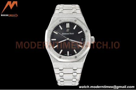 Audemars Piguet - Royal Oak 15500 41mm Frosted SS/SS Blk/Stk APSF V3 A4302 Mod