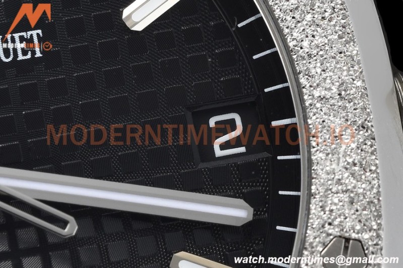 Audemars Piguet - Royal Oak 15500 41mm Frosted SS/SS Blk/Stk APSF V3 A4302 Mod