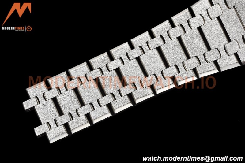Audemars Piguet - Royal Oak 15500 41mm Frosted SS/SS Wht/Stk APSF V3 A4302 Mod
