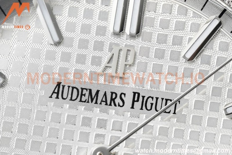 Audemars Piguet - Royal Oak 15500 41mm Frosted SS/SS Wht/Stk APSF V3 A4302 Mod