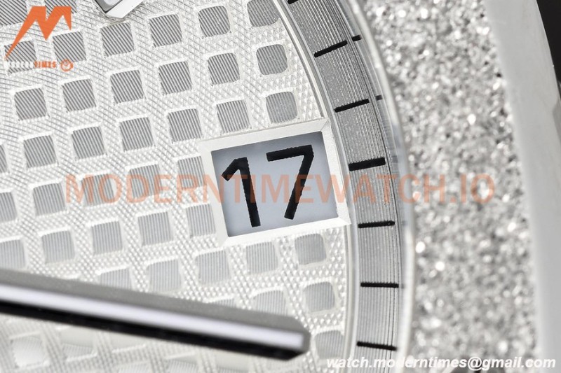Audemars Piguet - Royal Oak 15500 41mm Frosted SS/SS Wht/Stk APSF V3 A4302 Mod