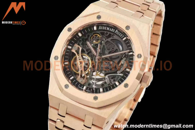 Audemars Piguet - Royal Oak 15407OR 41mm Openworked RG/RG Skeleton THB V2 SA3132