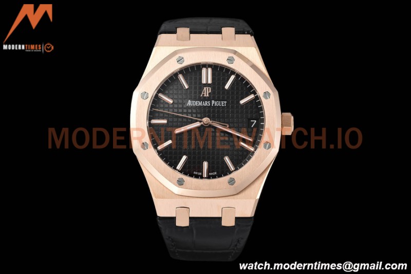Audemars Piguet - Royal Oak 15500 41mm RG/LE Blk/Stk APSF V3 A4302 Mod