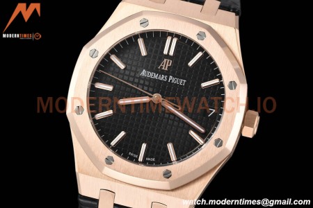 Audemars Piguet - Royal Oak 15500 41mm RG/LE Blk/Stk APSF V3 A4302 Mod