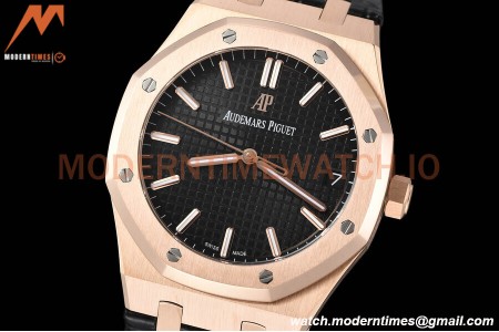 Audemars Piguet - Royal Oak 15500 41mm RG/LE Blk/Stk APSF V3 A4302 Mod
