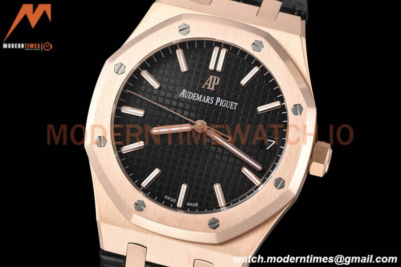 Audemars Piguet - Royal Oak 15500 41mm RG/LE Blk/Stk APSF V3 A4302 Mod